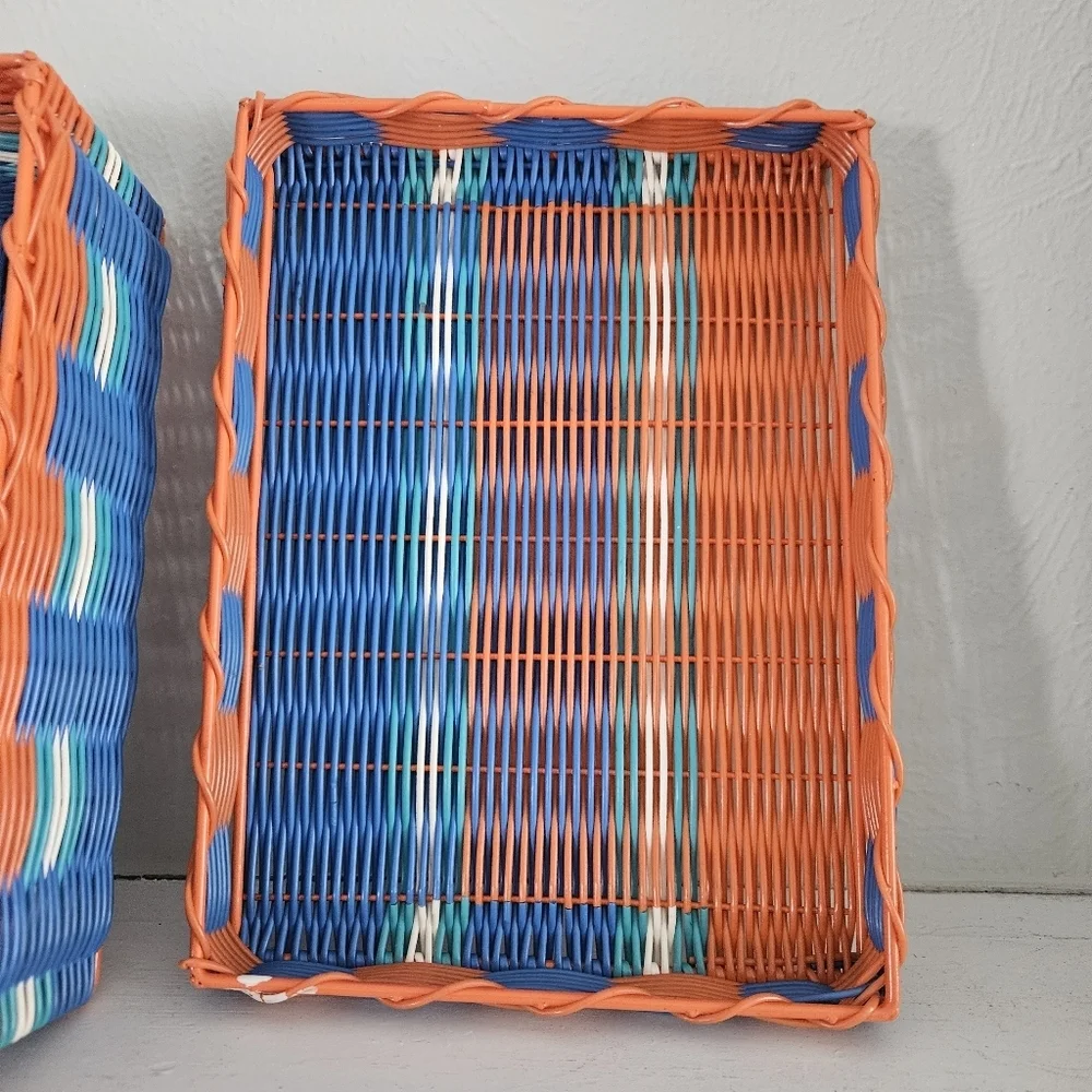 Vintage Woven Storage Box With Lid